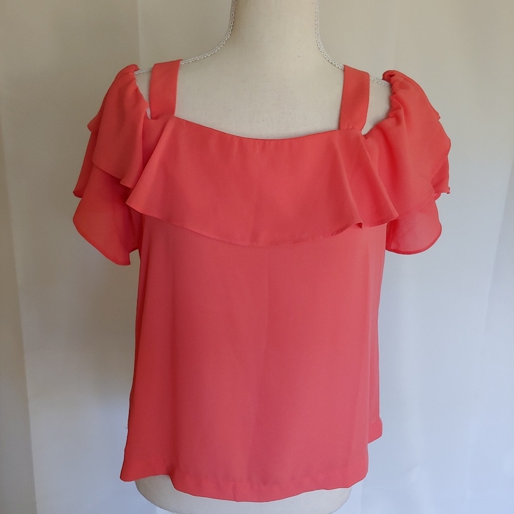 NWT J Crew Salmon/Coral Off the Shoulder Top